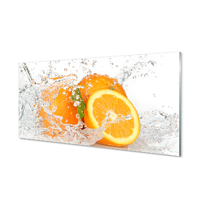 Konyhai üveg panel Narancs vízben