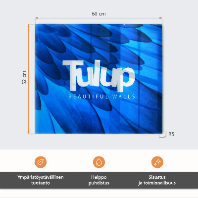 Edzett üveg vágódeszka Sárga tulipánok zöld háttér előtt