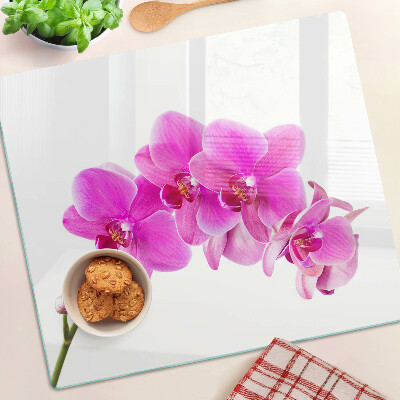 Edzett üveg vágódeszka Orchideák rózsaszín árnyalatokban