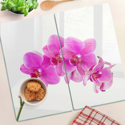 Edzett üveg vágódeszka Orchideák rózsaszín árnyalatokban