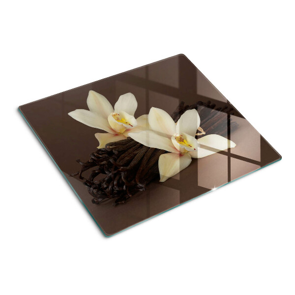 Üveg vágódeszka Orchideák és vaníliarudak