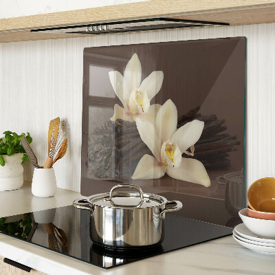Üveg vágódeszka Orchideák és vaníliarudak