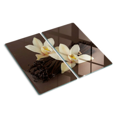 Üveg vágódeszka Orchideák és vaníliarudak