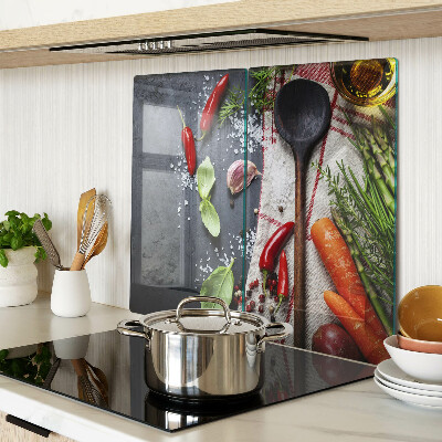 Üveg vágódeszka Konyhai fűszerek és zöldségek