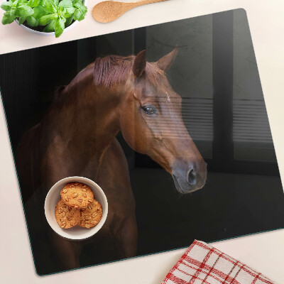 Üveg vágódeszka Ló portréja
