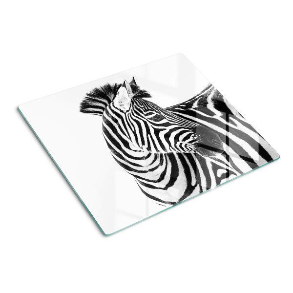 Edzett üveg vágódeszka Zebra fekete-fehér csíkokban