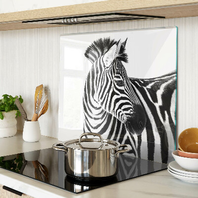 Edzett üveg vágódeszka Zebra fekete-fehér csíkokban