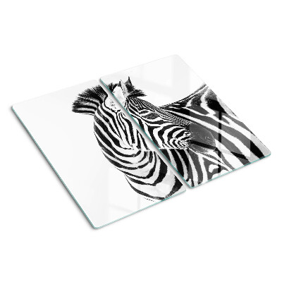 Edzett üveg vágódeszka Zebra fekete-fehér csíkokban