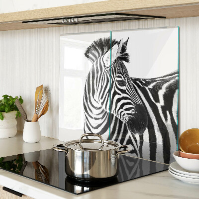 Edzett üveg vágódeszka Zebra fekete-fehér csíkokban