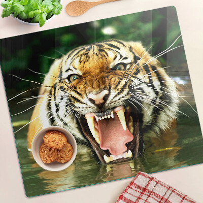 Üveg vágódeszka Tigris támadásban