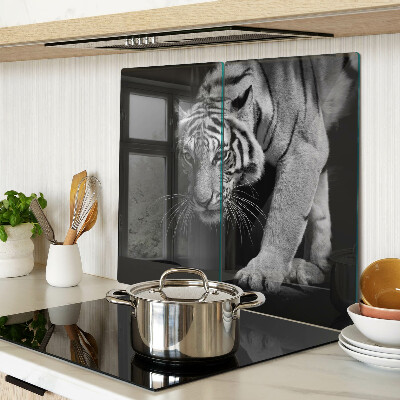 Üveg vágódeszka Tigris fekete-fehérben
