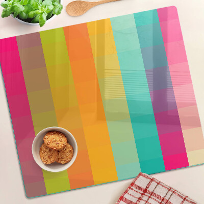 Üveg vágódeszka Színes geometria színátmenettel