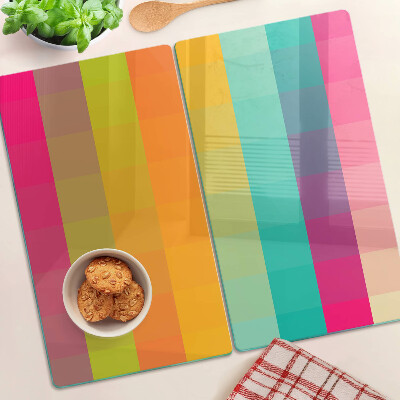 Üveg vágódeszka Színes geometria színátmenettel