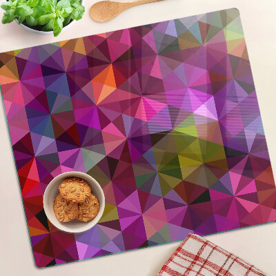 Edzett üveg vágódeszka Geometria rózsaszín és lila árnyalatokban