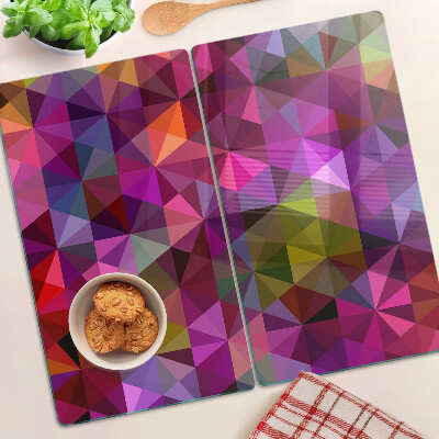Edzett üveg vágódeszka Geometria rózsaszín és lila árnyalatokban