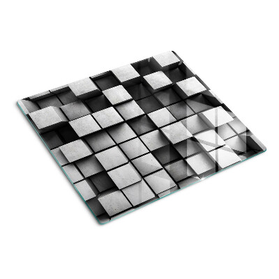 Edzett üveg vágódeszka Geometriai minták szürke árnyalatokban