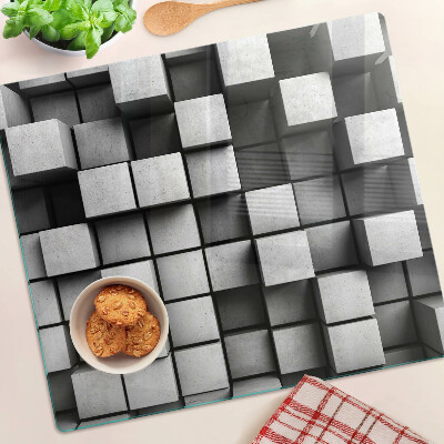 Edzett üveg vágódeszka Geometriai minták szürke árnyalatokban