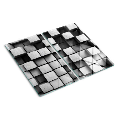 Edzett üveg vágódeszka Geometriai minták szürke árnyalatokban