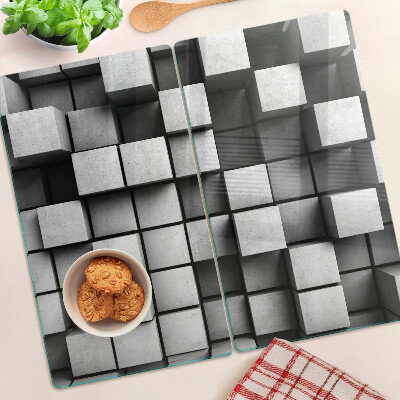 Edzett üveg vágódeszka Geometriai minták szürke árnyalatokban