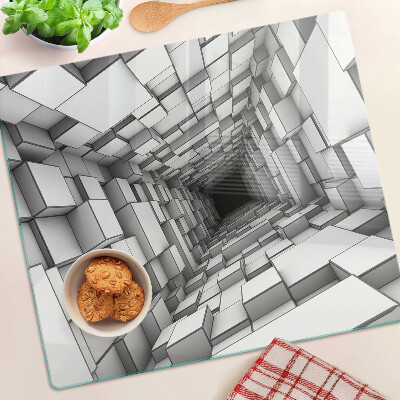 Edzett üveg vágódeszka 3D kocka labirintus