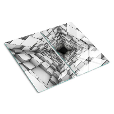 Edzett üveg vágódeszka 3D kocka labirintus