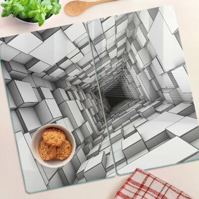 Edzett üveg vágódeszka 3D kocka labirintus