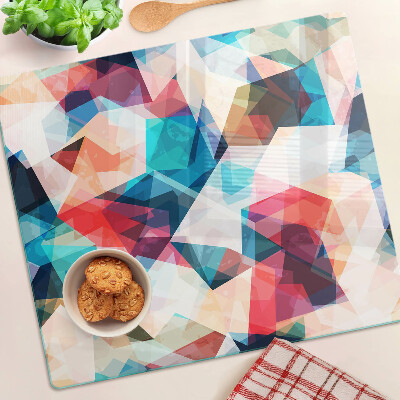 Üveg vágódeszka Absztrakt geometrikus minták pasztell színekben