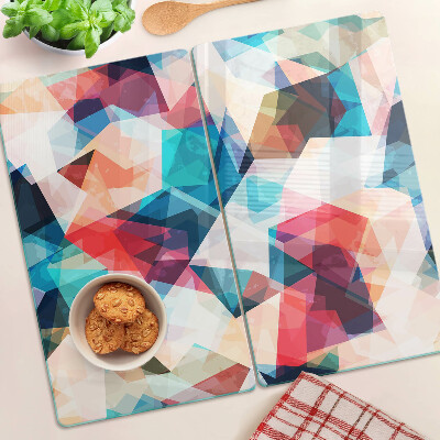 Üveg vágódeszka Absztrakt geometrikus minták pasztell színekben