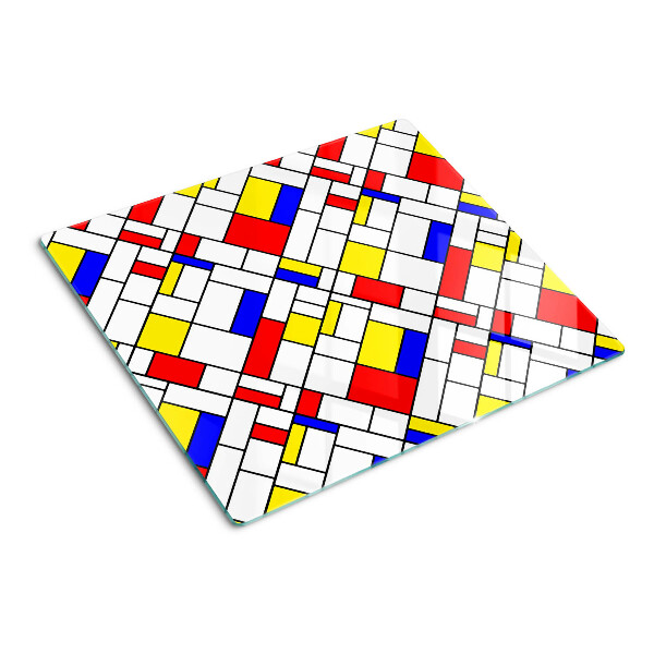 Üveg vágódeszka Geometria Mondrian stílusában