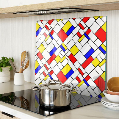 Üveg vágódeszka Geometria Mondrian stílusában