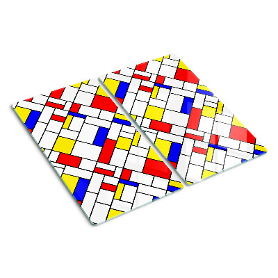 Üveg vágódeszka Geometria Mondrian stílusában