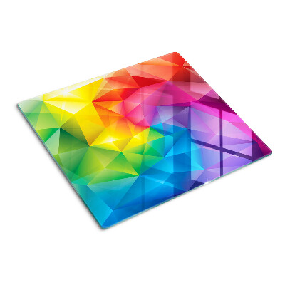 Üveg vágódeszka Színes geometria a szivárvány árnyalataiban