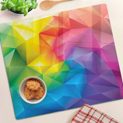 Üveg vágódeszka Színes geometria a szivárvány árnyalataiban