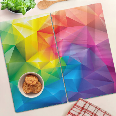 Üveg vágódeszka Színes geometria a szivárvány árnyalataiban