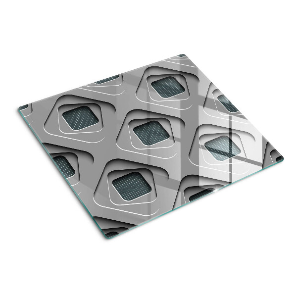 Edzett üveg vágódeszka Geometriai minták szürke árnyalatokban