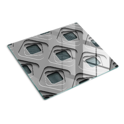 Edzett üveg vágódeszka Geometriai minták szürke árnyalatokban