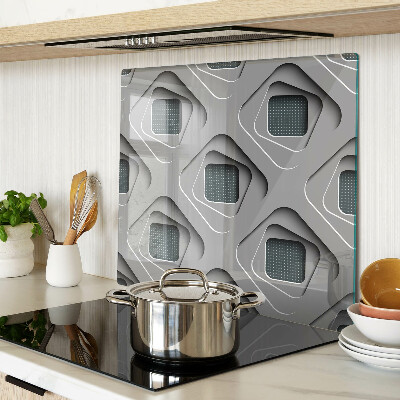 Edzett üveg vágódeszka Geometriai minták szürke árnyalatokban