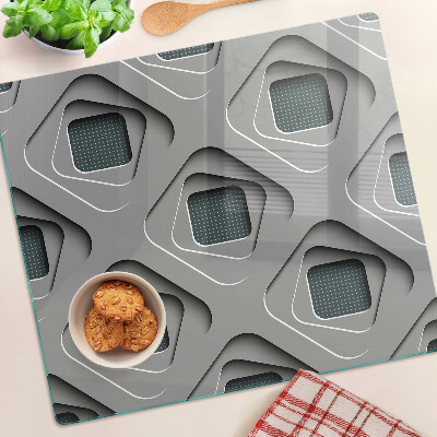 Edzett üveg vágódeszka Geometriai minták szürke árnyalatokban