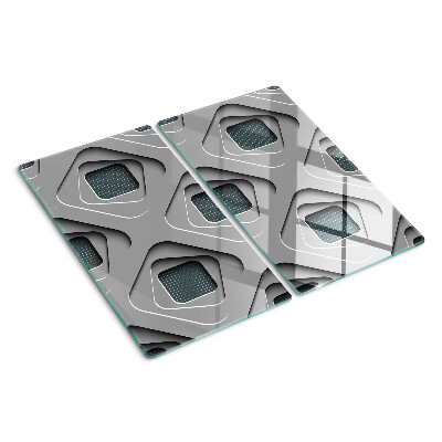 Edzett üveg vágódeszka Geometriai minták szürke árnyalatokban
