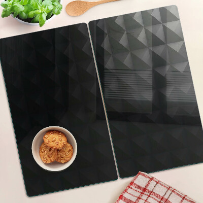 Üveg vágódeszka Geometrikus minták fekete árnyalatokban