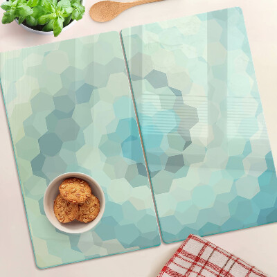 Üveg vágódeszka Geometriai alakzatok kék árnyalatokban