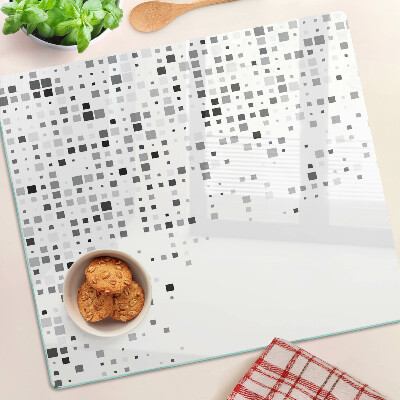 Edzett üveg vágódeszka Geometriai minták szürke árnyalatokban