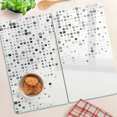 Edzett üveg vágódeszka Geometriai minták szürke árnyalatokban