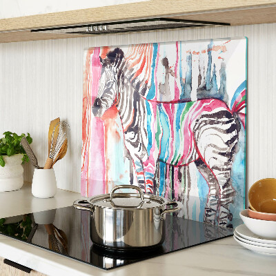 Üveg vágódeszka Zebra színes csíkokban