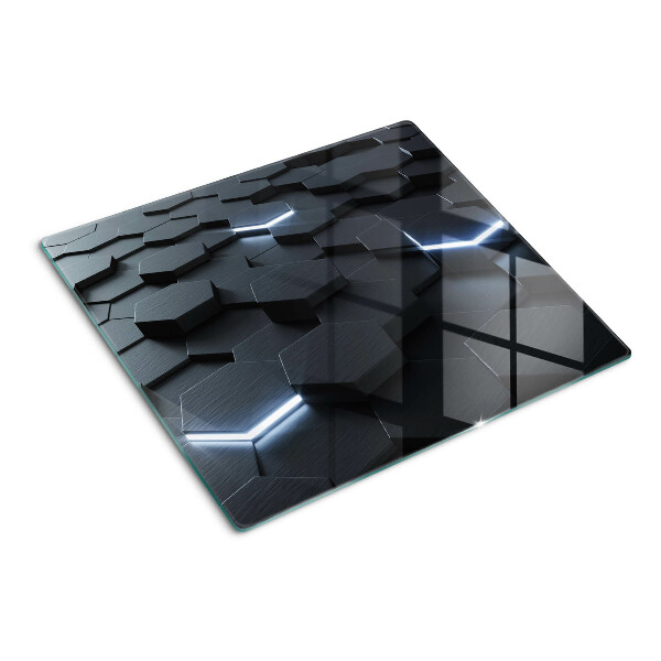 Edzett üveg vágódeszka Hatszögletű minta 3D hatással