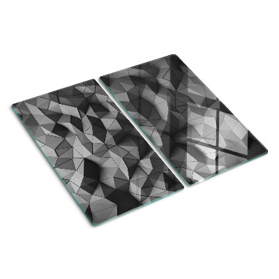 Üveg vágódeszka Absztrakt geometrikus minta szürke árnyalatokban