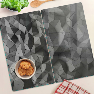 Üveg vágódeszka Absztrakt geometrikus minta szürke árnyalatokban