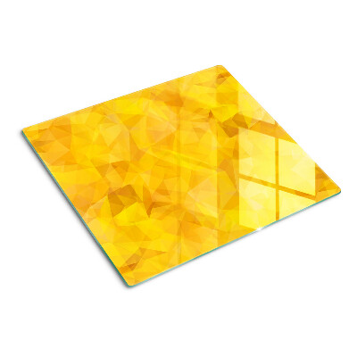 Edzett üveg vágódeszka Sárga geometrikus mozaik