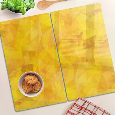 Edzett üveg vágódeszka Sárga geometrikus mozaik