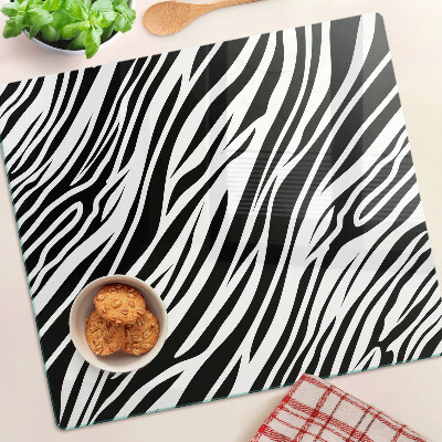 Edzett üveg vágódeszka Zebra minta